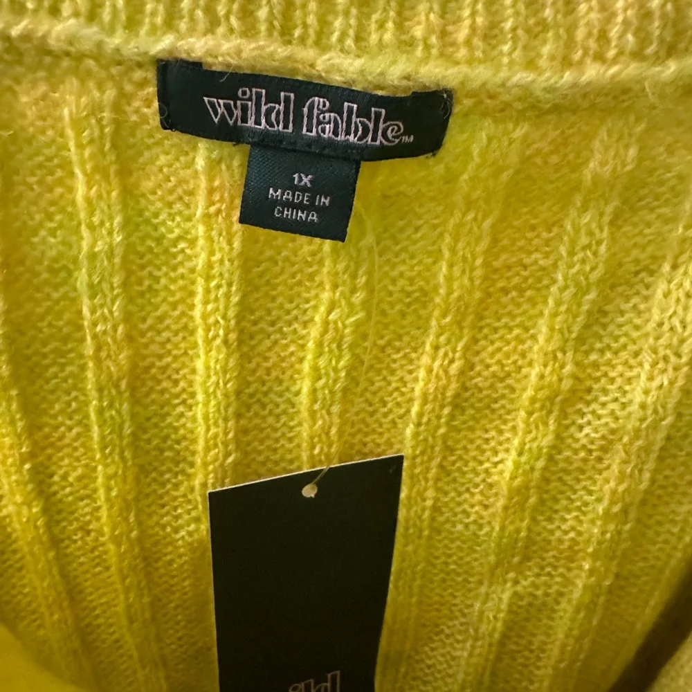 Wild Fable Vibrant Yellow Knit Crop Top Ribbed Tank NWT - Picture 5 of 8